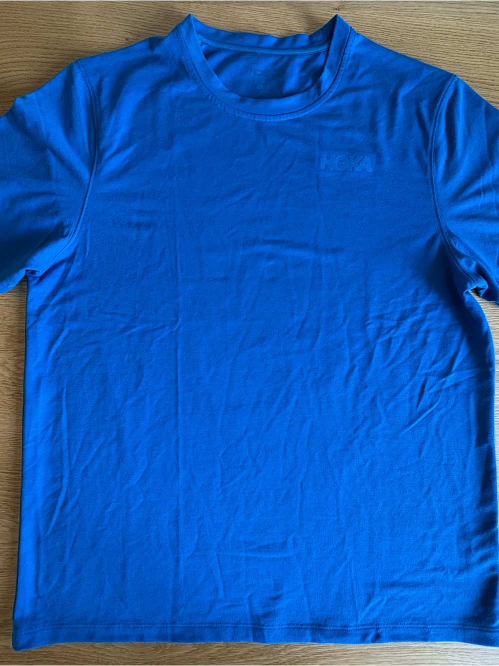 Hoka One One Men's Running T-Shirt Blue Short Sleeve Performance Top Gym Size L